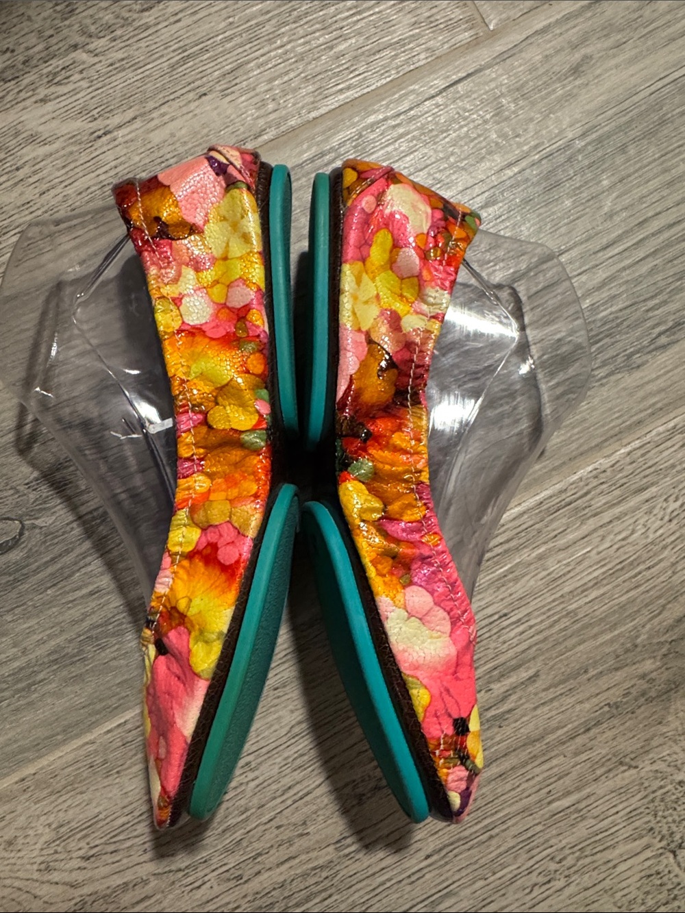 Tieks Aquarella Floral Ballet Flats in Pink, Yellow & Orange - Picture 3 of 14